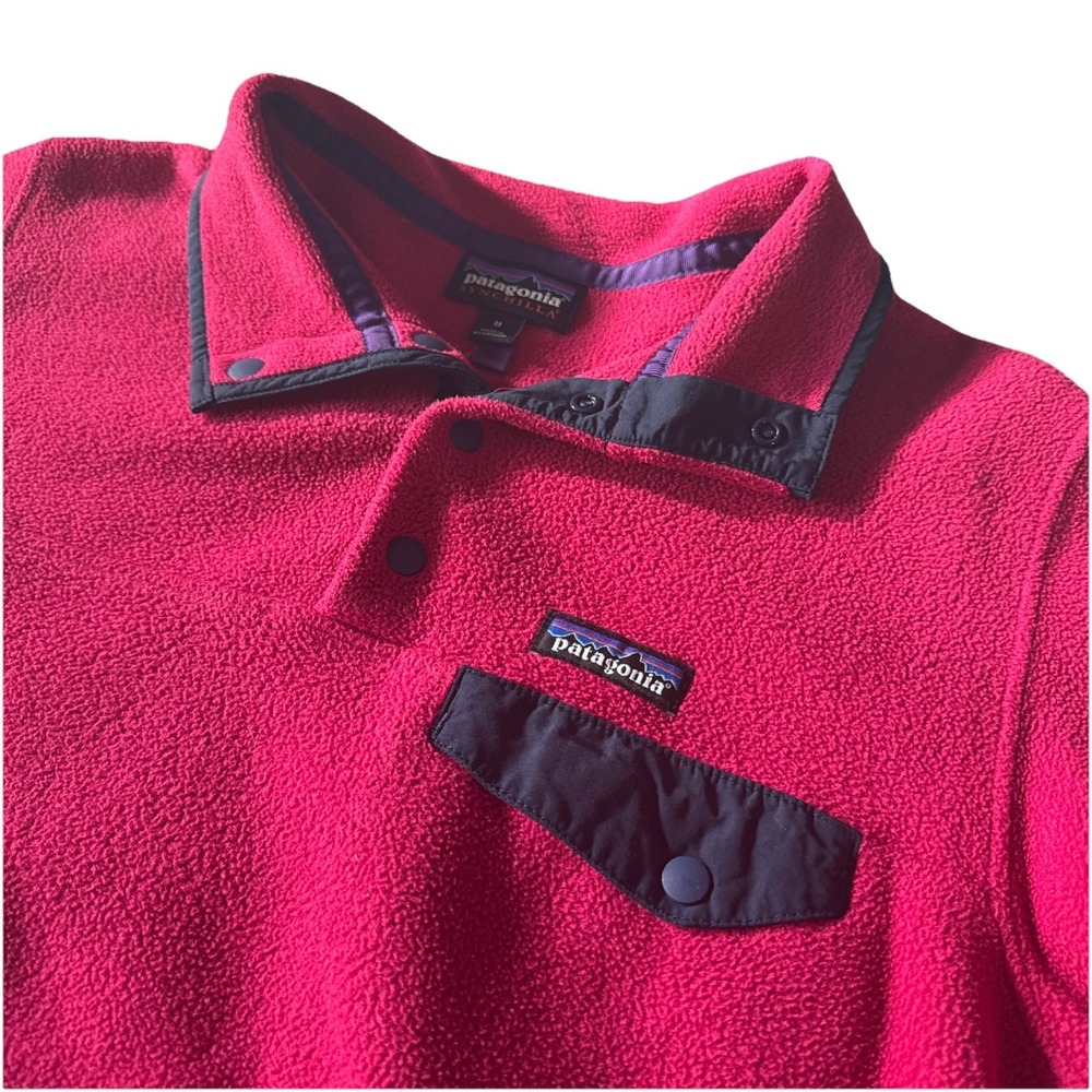 Vintage Patagonia Synchilla Red Snap-T Pullover Fleece Jacket ~ Size Medium - Picture 2 of 4